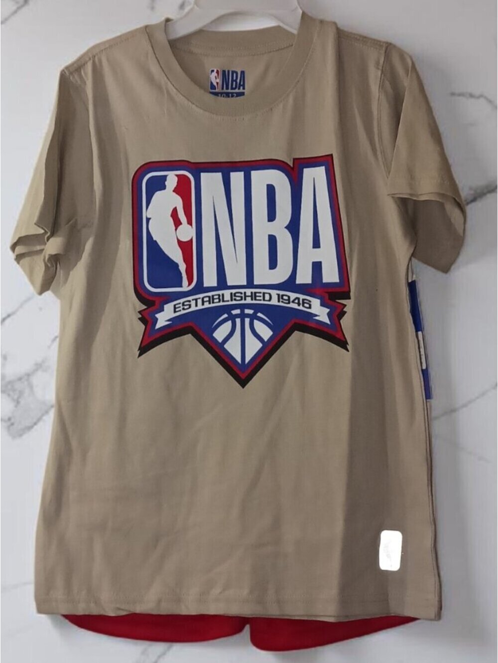 NBA 2 Piece Set NWT Shirt & Shorts Logo Athletic Outfit